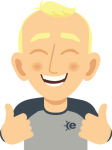 Cartoon man (Andy Avatar) with thumbs up